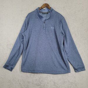 Under Armour ColdGear Scuba Mens Sweatshirt 1/4 Zip Pullover XXL Blue